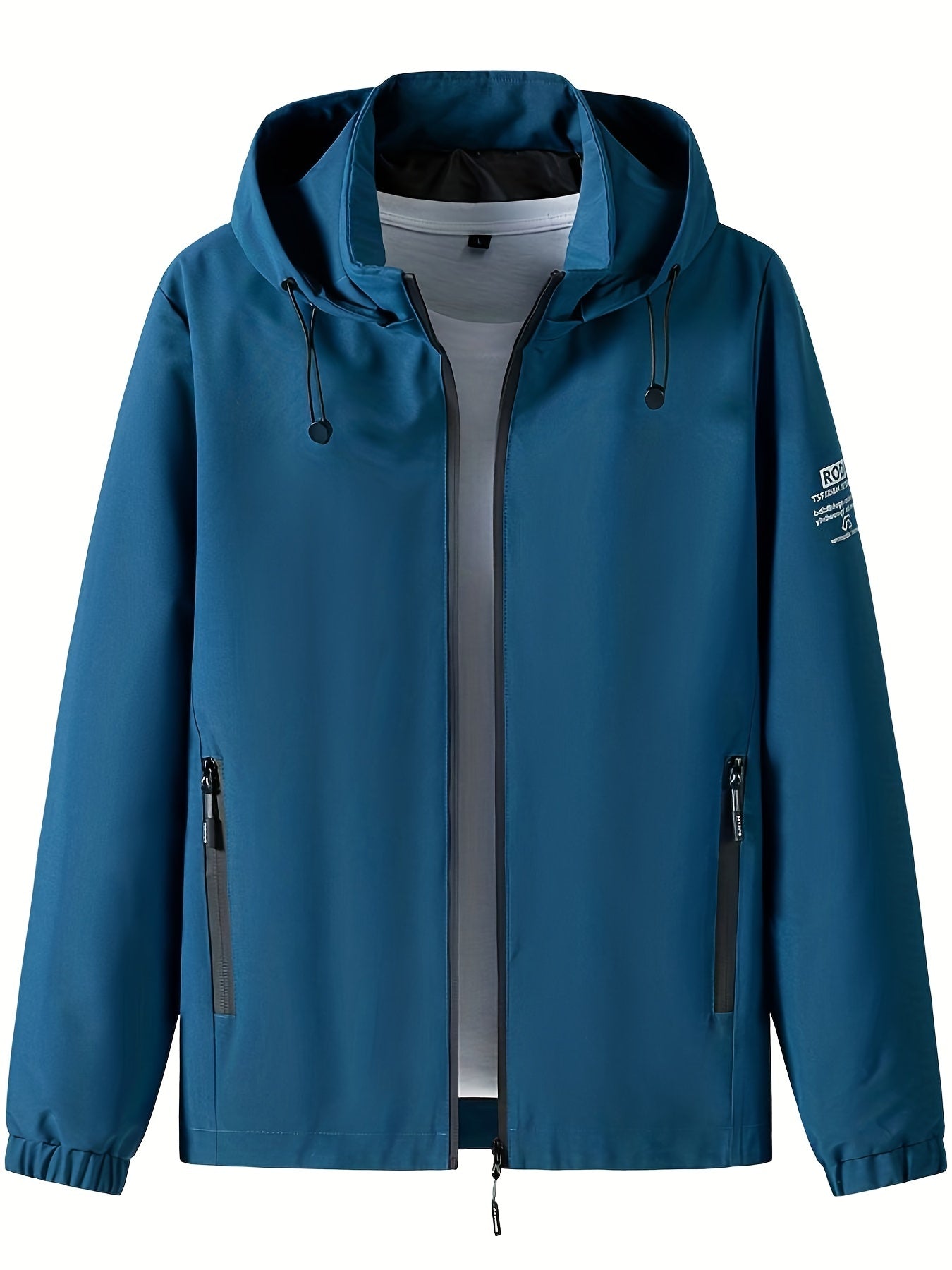 Men'S Lightweight Soft Shell Jacket with a Windproof Hood And Zippered Pockets, Suitable for Outdoor Activities; The Hood Is Detachable - veyora