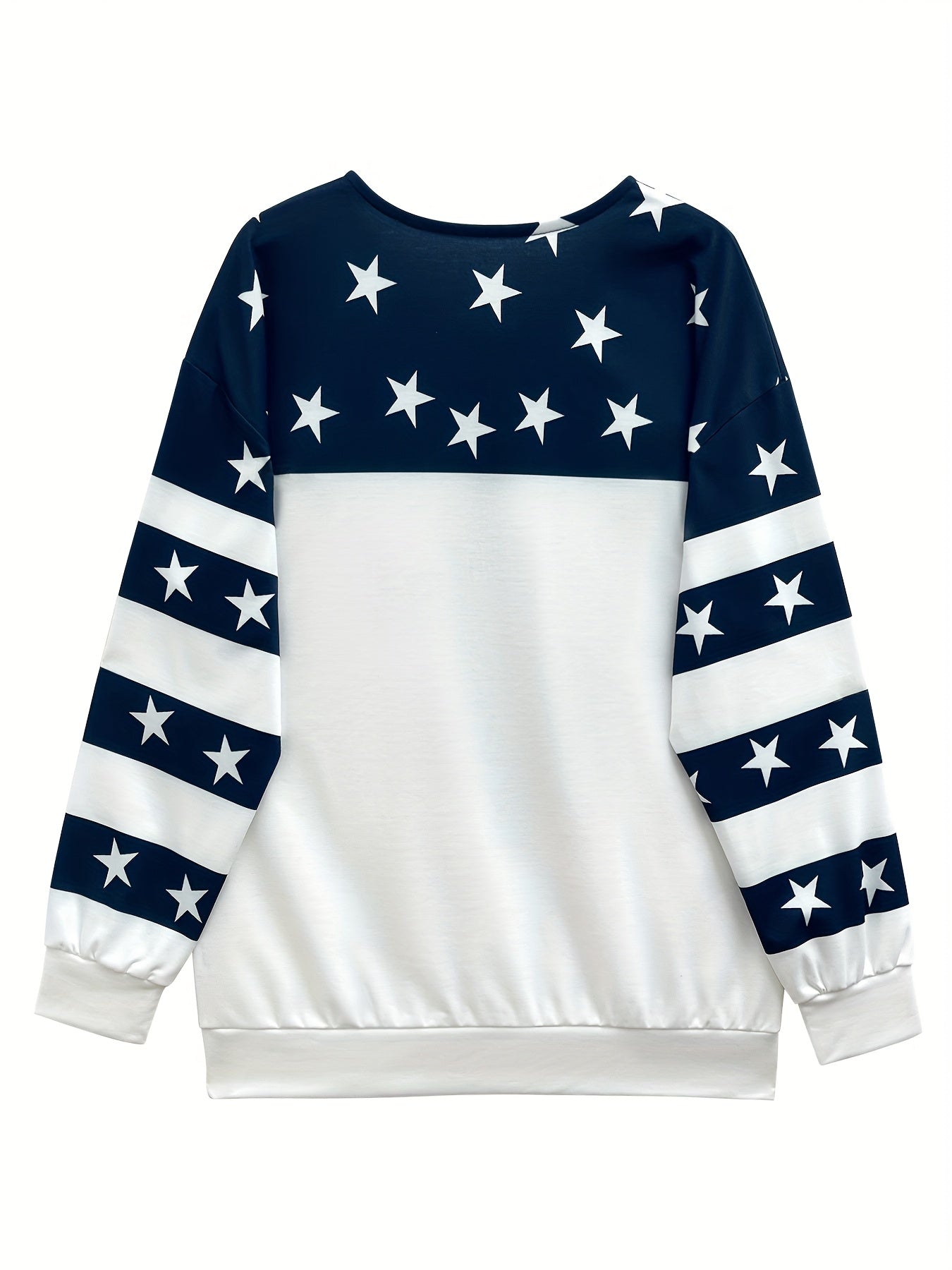 Women's flag blessing sweatshirt casual striped print jumper zip top - veyora