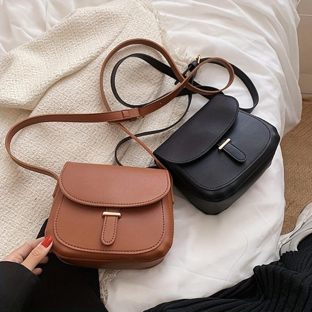 Aria™ Retro Grace | Elegant Saddle Crossbody Bag - veyora