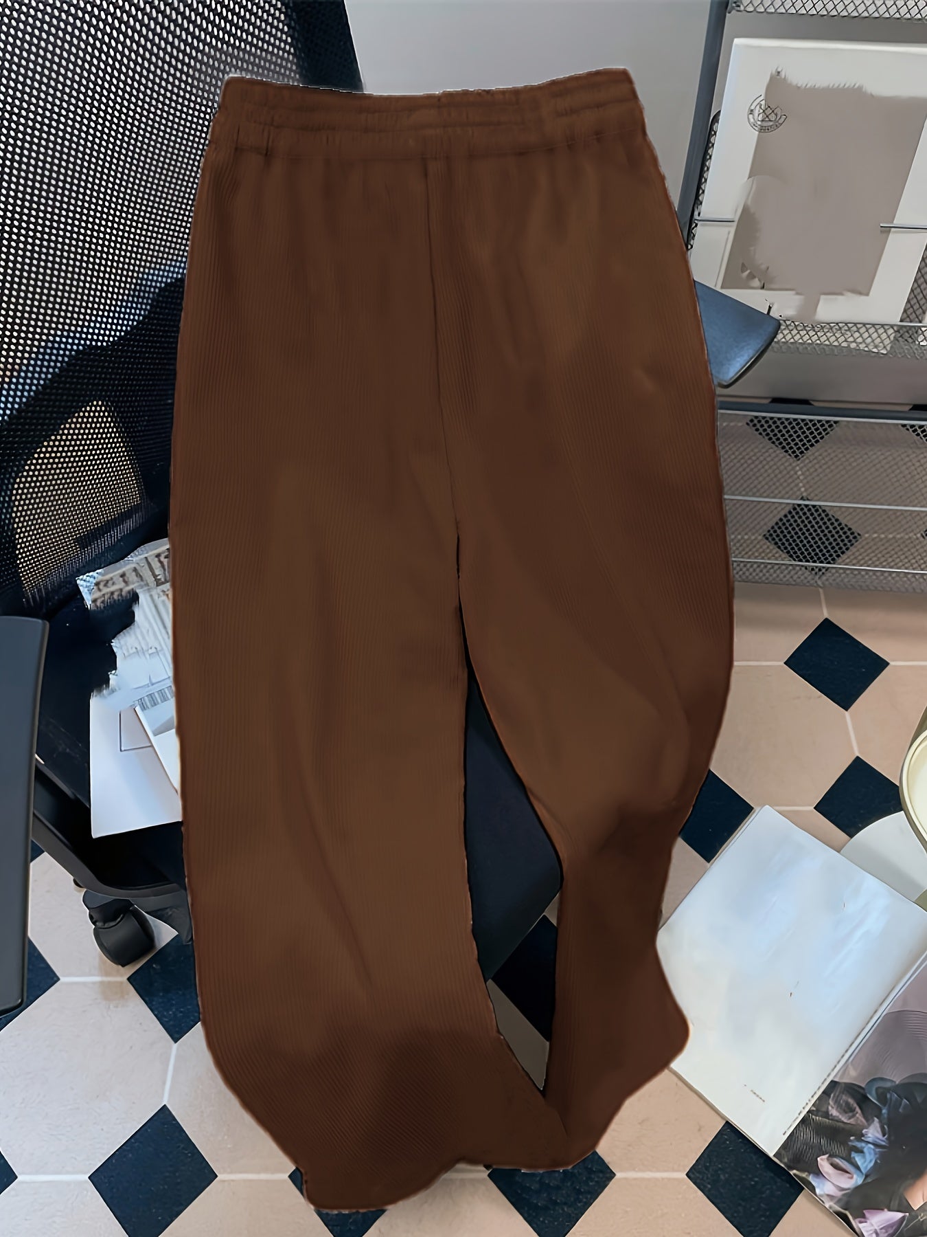 New Women'S Corduroy Joggers with Pockets And Embroidered Bows, Suitable for Casual Or Wear, Featuring a Loose And Easy Straight - Leg Design, Perfect for Commuting And Travel - veyora