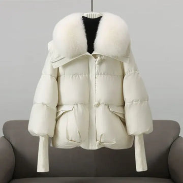 Winter Coat with Luxurious Fur Collar