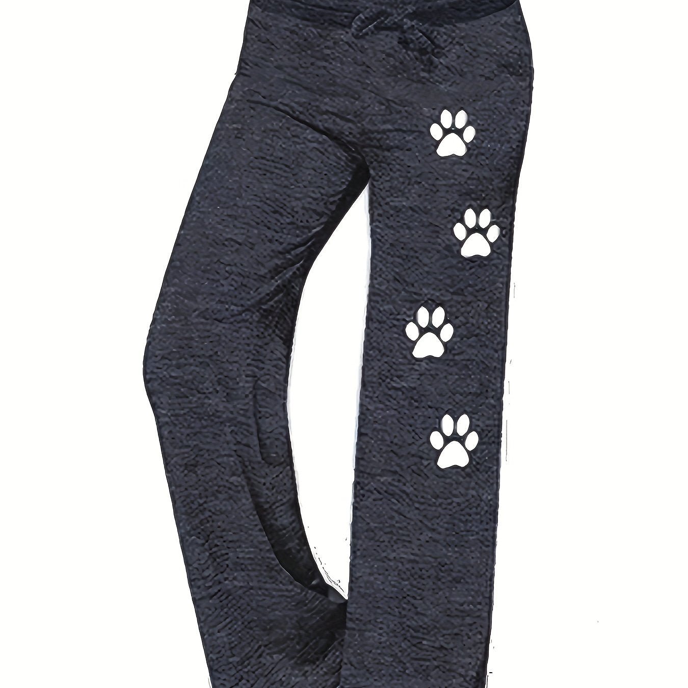 Women'S Straight - Leg Casual Pants with an Elastic Waistband And Printed Wide Legs - veyora