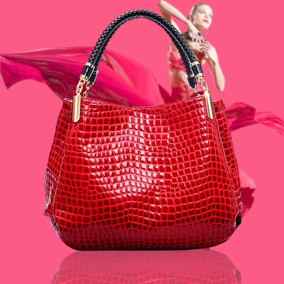 Isabella™ Enduring Elegance | Stylish Croc - Pattern Handbag - veyora
