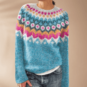 Lotta | sweater with geometric patterns - veyora