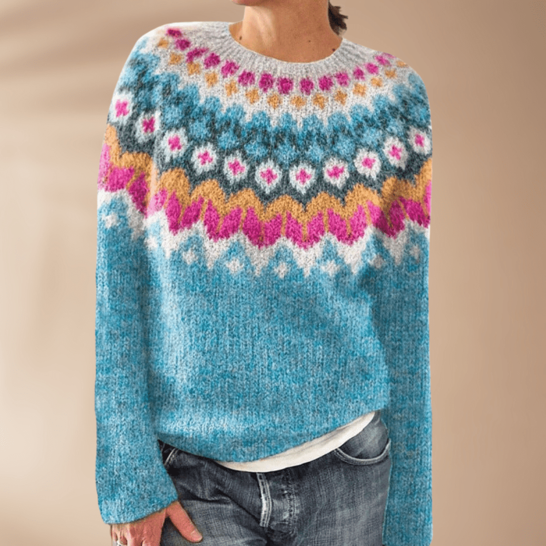 Lotta | sweater with geometric patterns - veyora