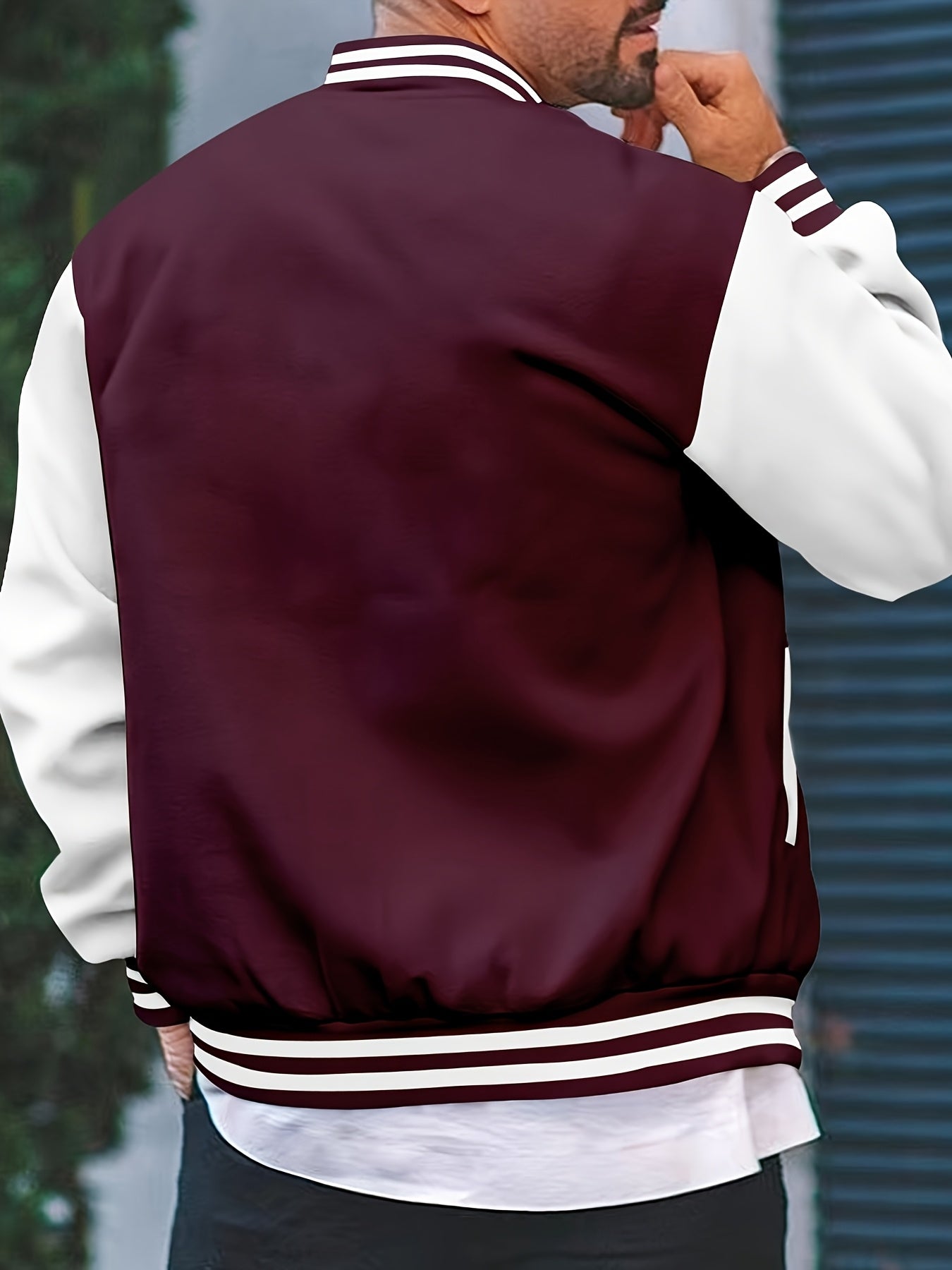 Men's Casual School Team Jacket, Spring and Autumn Fashion Button Baseball Collar Jacket - veyora