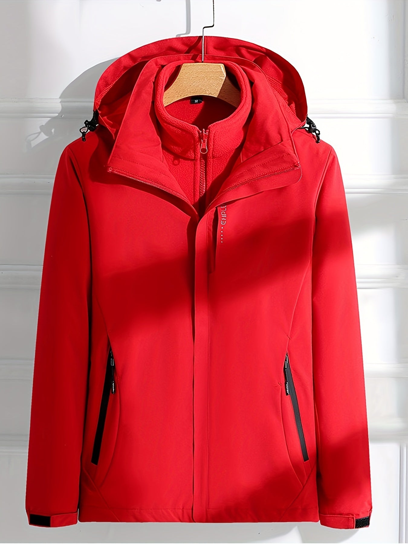 Women's Lightweight Windproof Hooded Jacket - Breathable, Comfortable Outdoor Coat for Fall & Winter Activities, Purple, Zip-Up Design with Pockets, Perfect for Hiking & Casual Wear