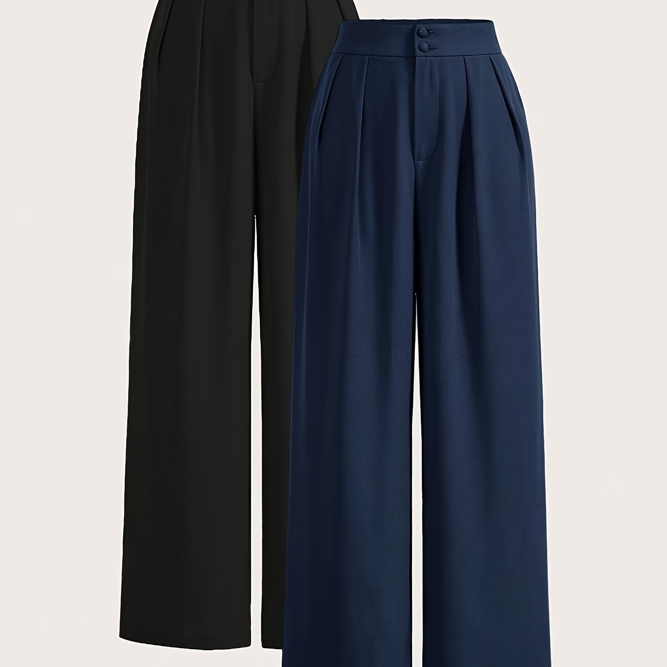 High - Waisted Wide - Leg Pants Two - Piece Set - veyora
