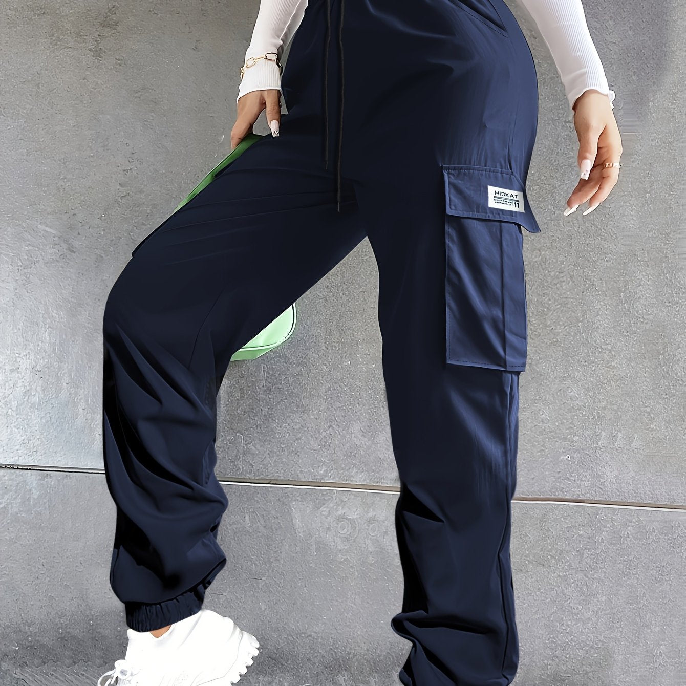 Women'S Lightweight Breathable Solid Color Casual Cargo Pants | Drawstring Waist, Large Pockets, Suitable for Daily Street Wear - veyora