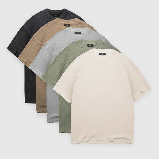 Staple 5-Pack 2.0 – 250GSM Heavy Loose Fit Wash T-Shirt
