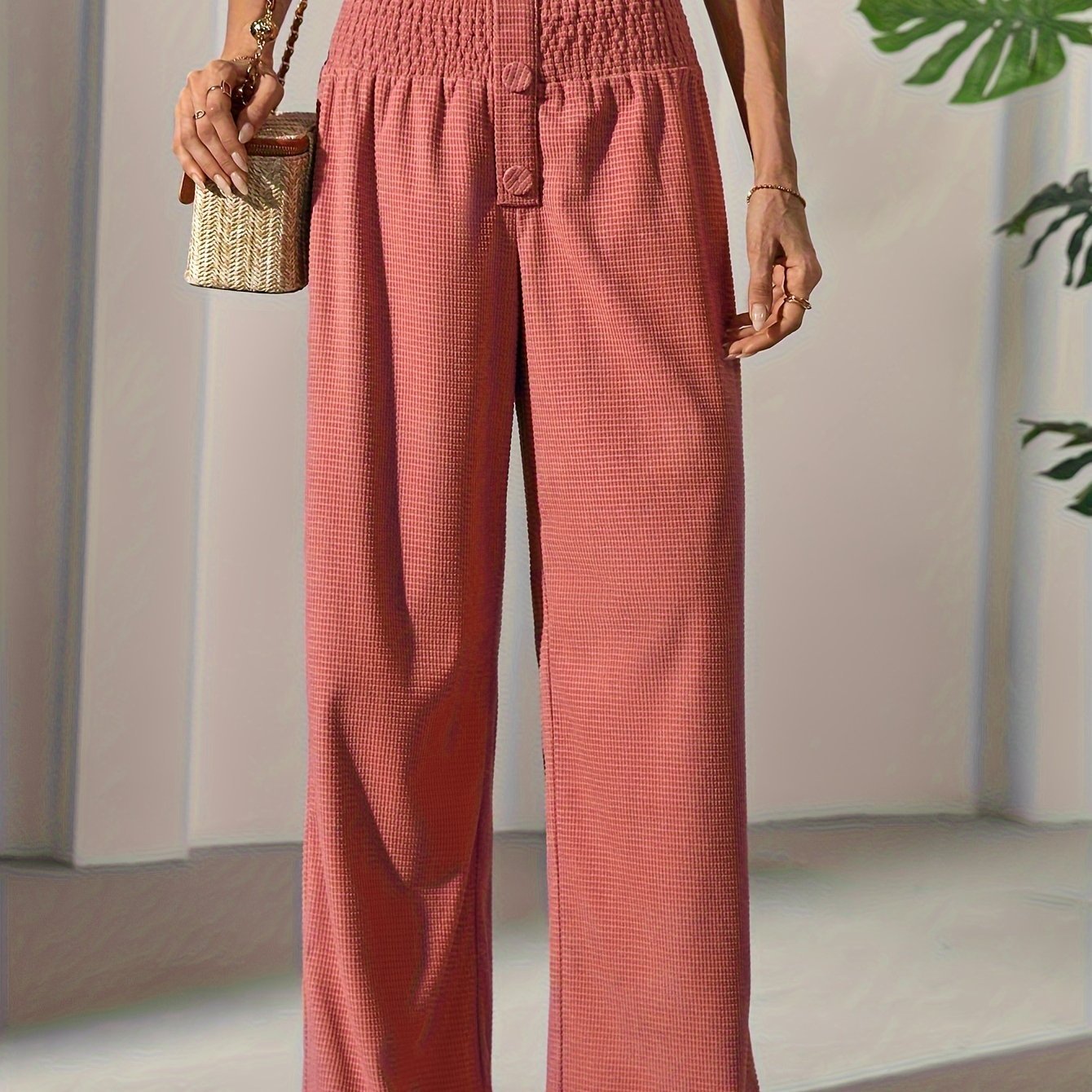 Tropical Print Wide - Leg Pants for The Holiday 111 - veyora