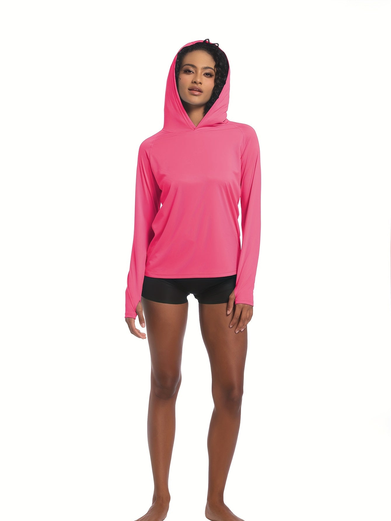 Women's Lightweight Long Sleeve Hoodie for Sun Protection - Ideal for Hiking and Fishing, Outdoor Casual Shirt, Polyester, Machine Washable