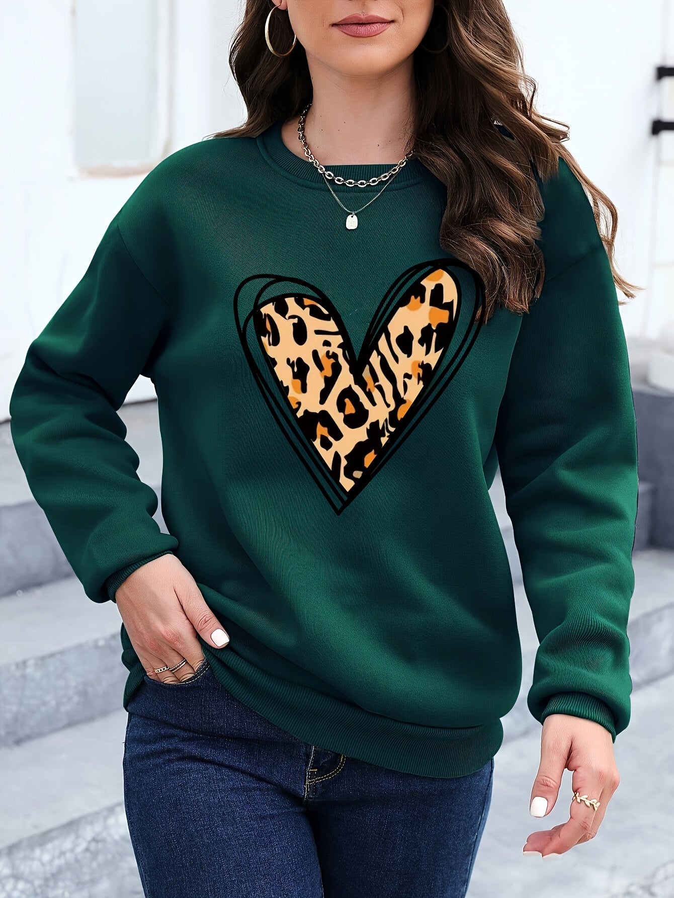 European and American Fashion Round Neck Printed Sweatshirt - veyora