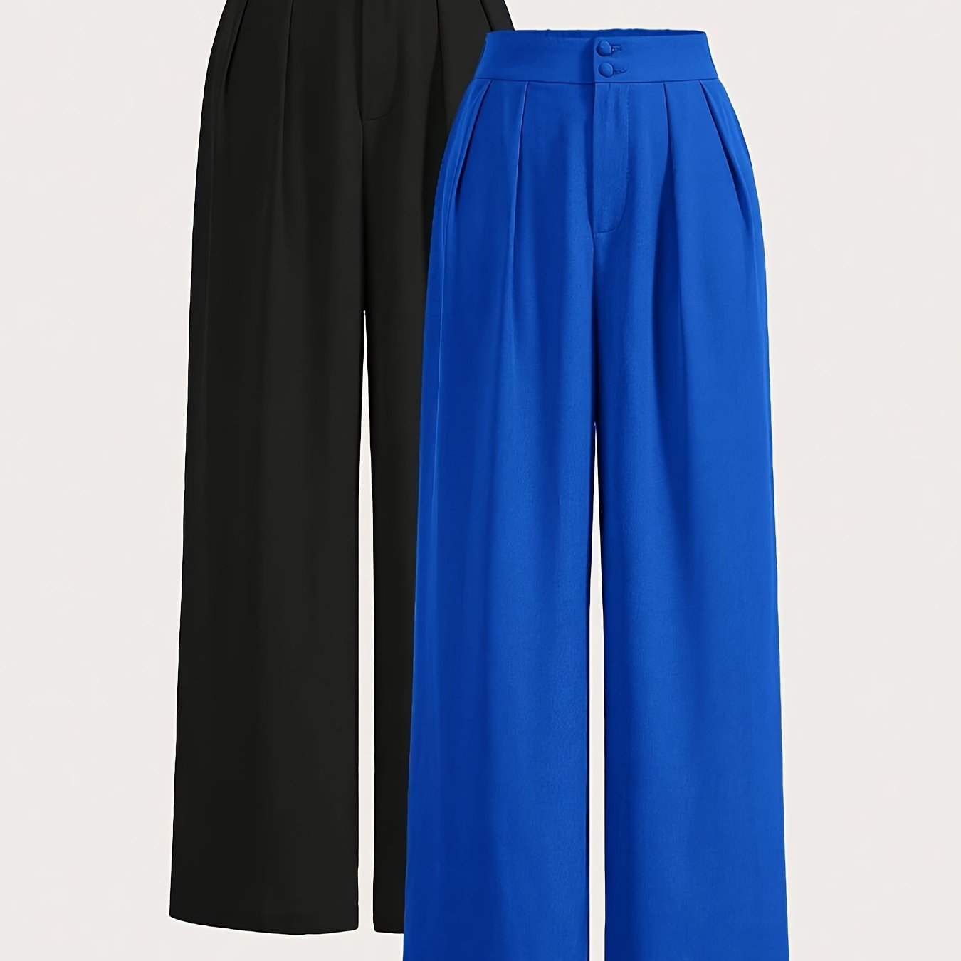 High - Waisted Wide - Leg Pants Two - Piece Set - veyora