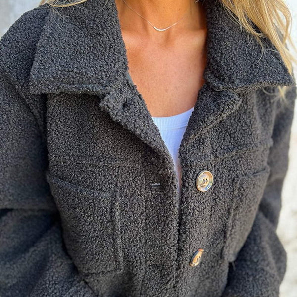 Stylish Short Wool Jacket with Lapels