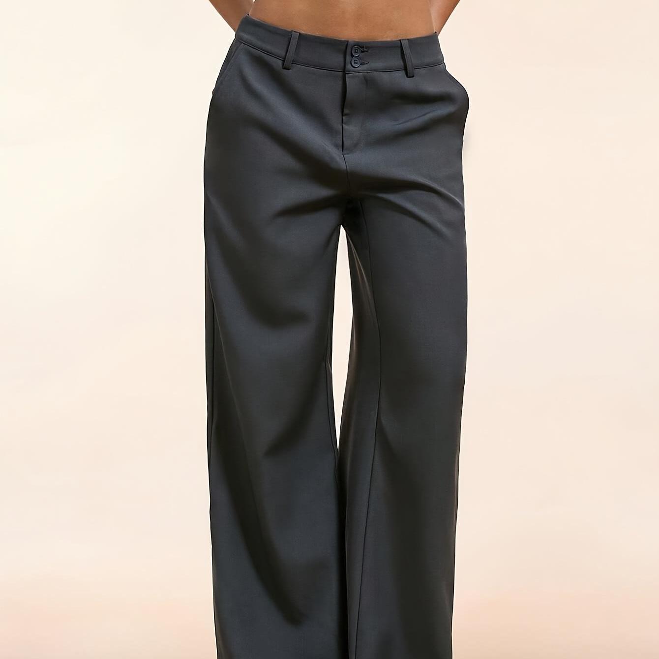 A 2025 Elegant, Fashionable, and Minimalist Garment. Four - season Low - waist Casual, Comfortable, and Commuting - friendly Solid - color Double - pocket Wide - leg Pants for Women. Suitable for Work, Casual Attire, and as a Holiday Gift. Niannian - veyora