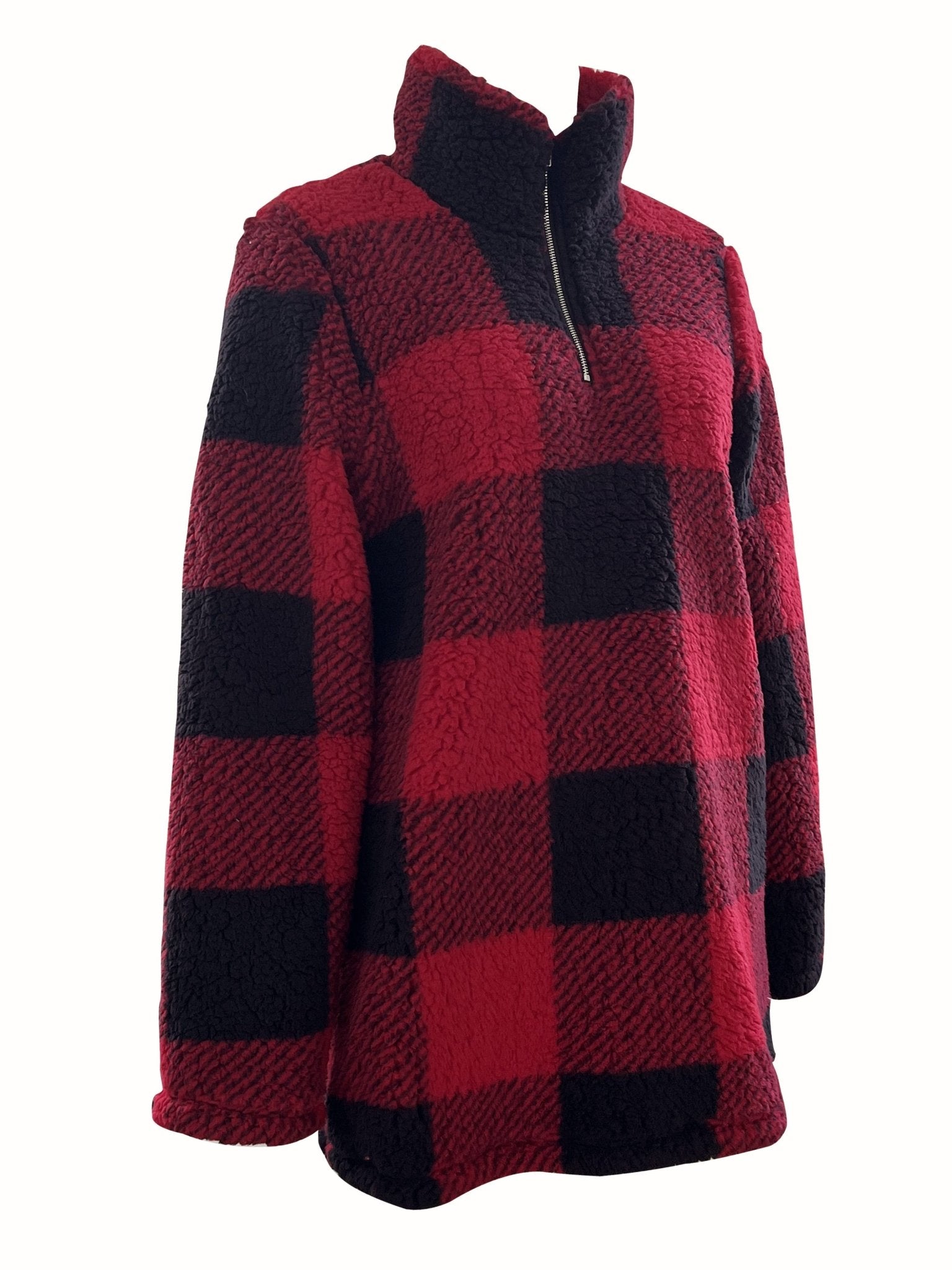 Fashion New Casual Plaid Fuzzy Sweatshirt - veyora