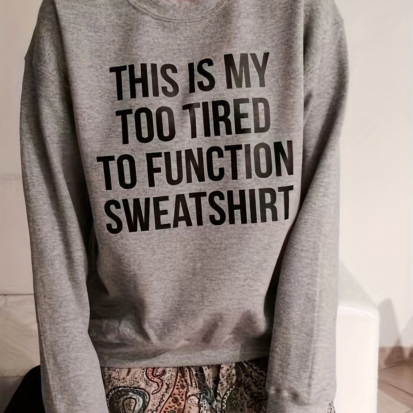 Letter Print Pullover Sweatshirt, Casual Long Sleeve Crew Neck Sweatshirt For Fall & Winter, Women's Clothing - veyora