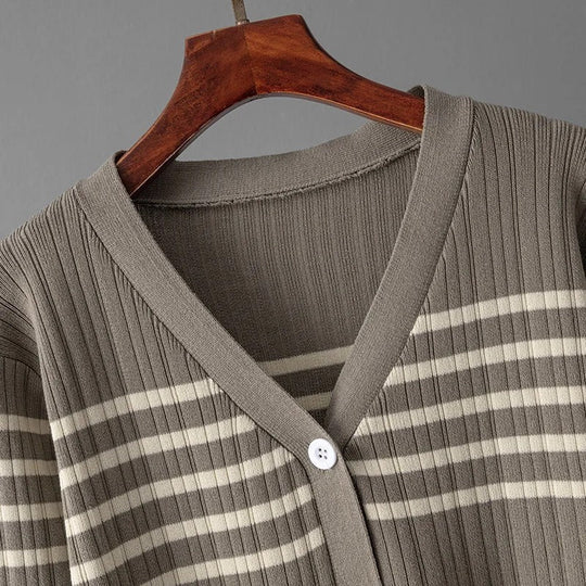 Comfortable Knitted Striped Set