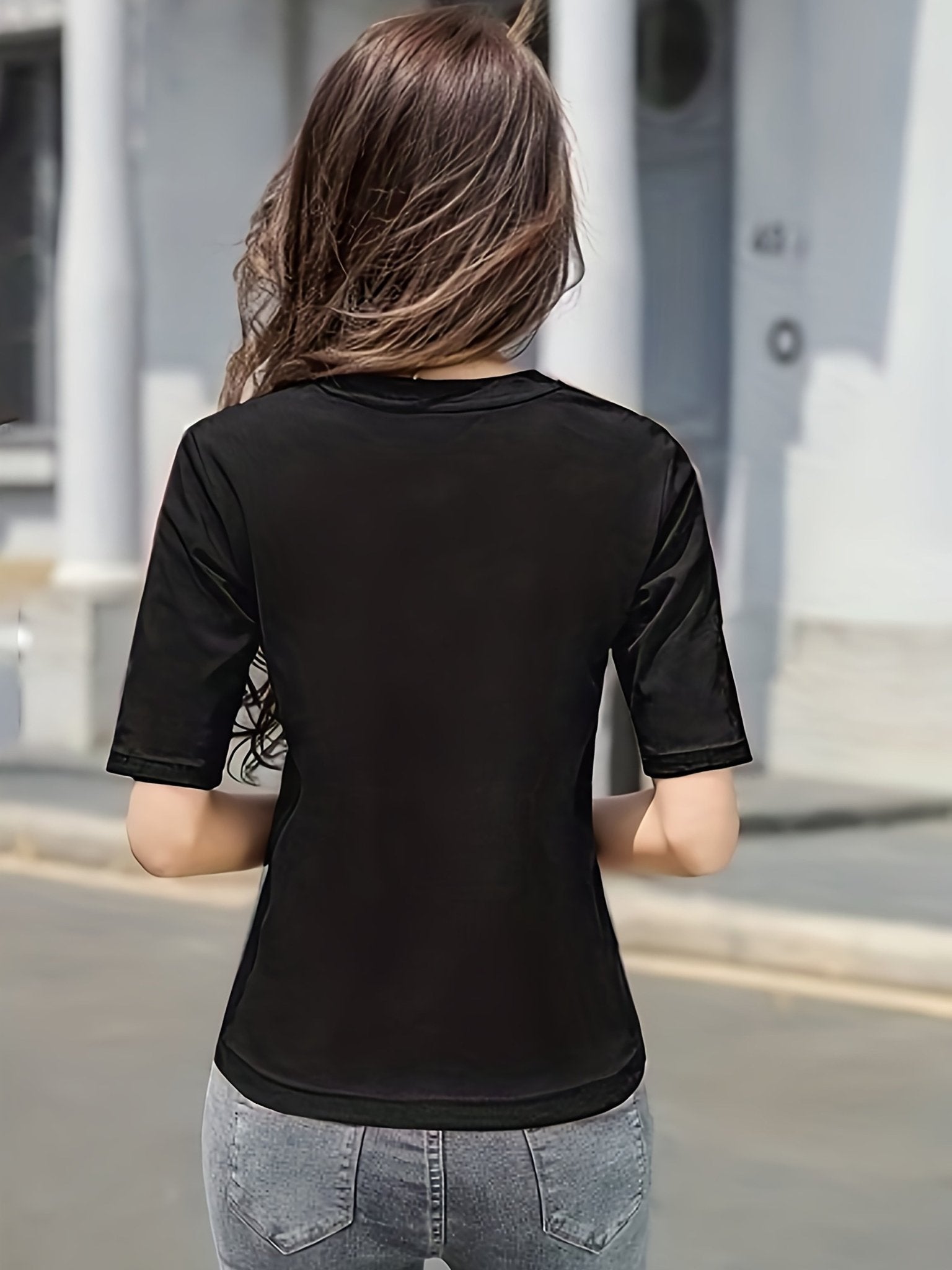 Women'S Elegant Solid Color T-Shirt - Soft Pink Crew Neck Short Sleeve Top, Perfect for Summer Fashion, Everyday Tshirt | Versatile Top | Comfortable Fit - veyora