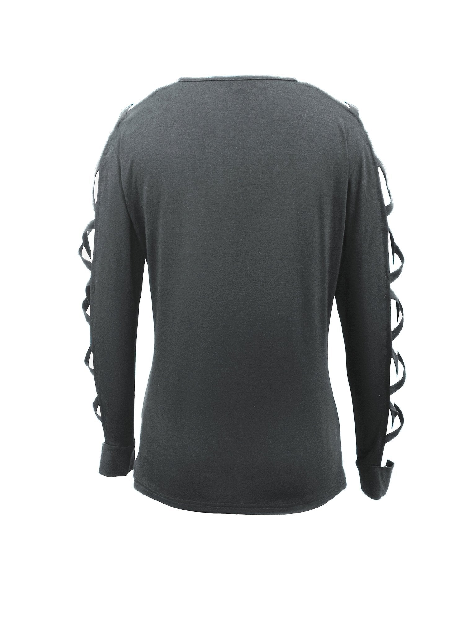 Cross - Border European and American Women's Fashion 2023 Spring Summer Autumn New Solid Color Round Neck T-Shirt - veyora