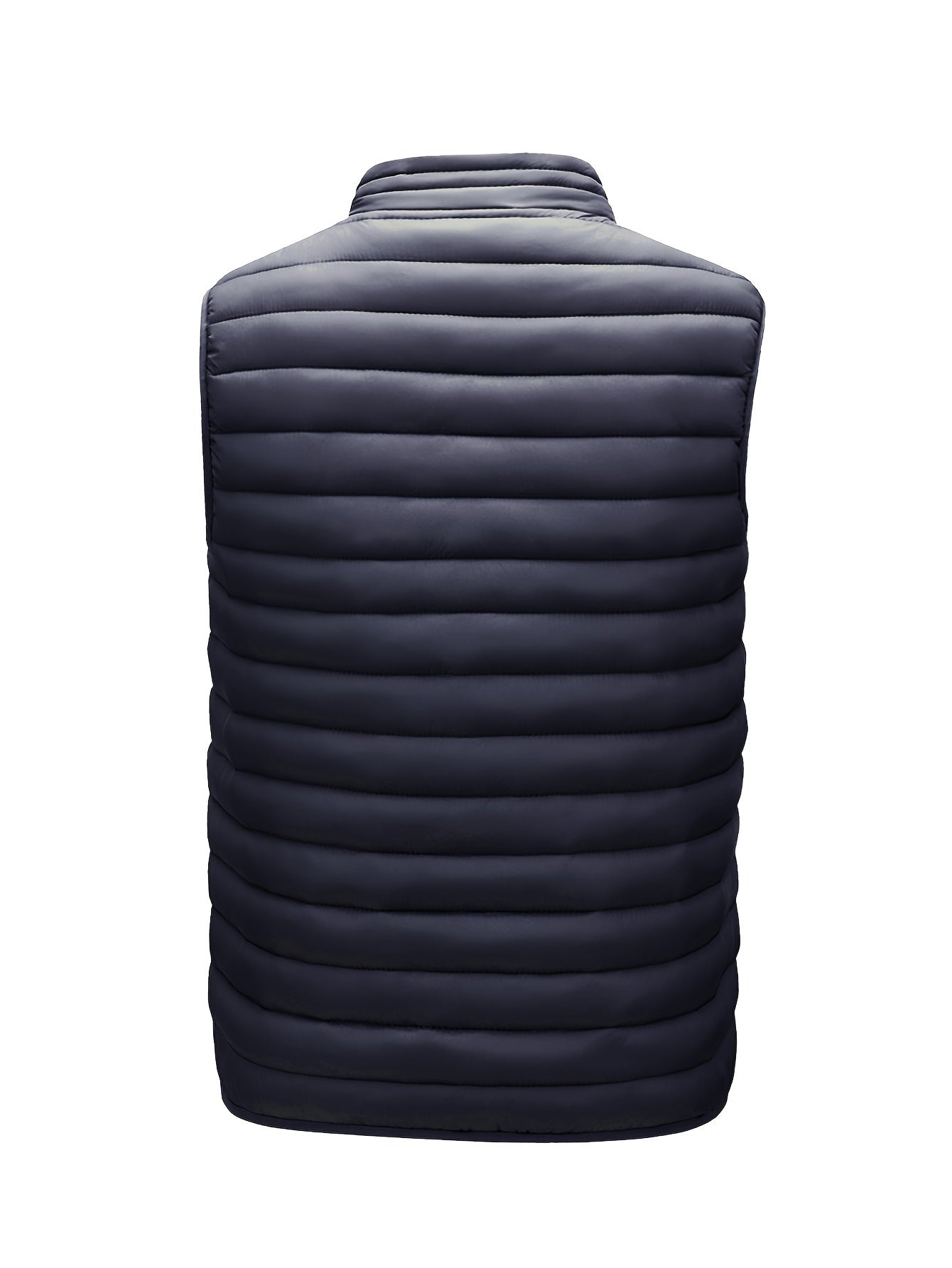 Men'S Lightweight Vest, Autumn And Winter Outerwear, Solid Color Casual Zip - Up with Stand Collar And Pockets - veyora