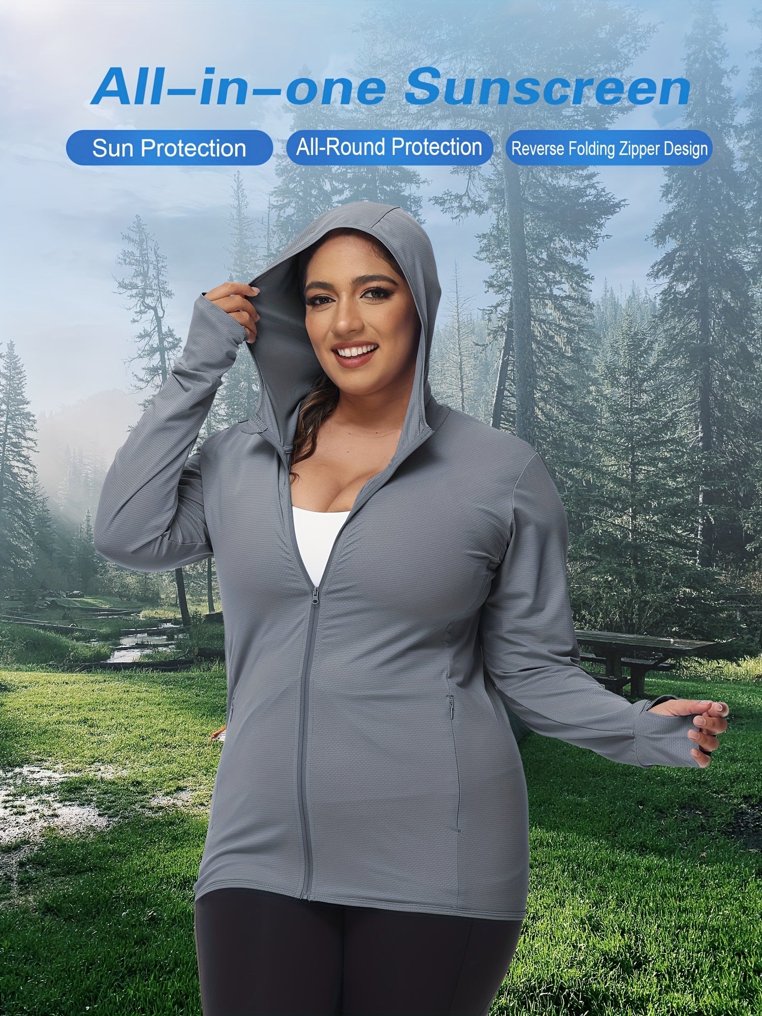 [Ultra-thin Sun Protection Jacket] Women's Outdoor Sun Protection Jacket For Hiking, Running, Traveling, And Fitness, Ultra-thin, Elastic, Breathable, And UV-resistant.