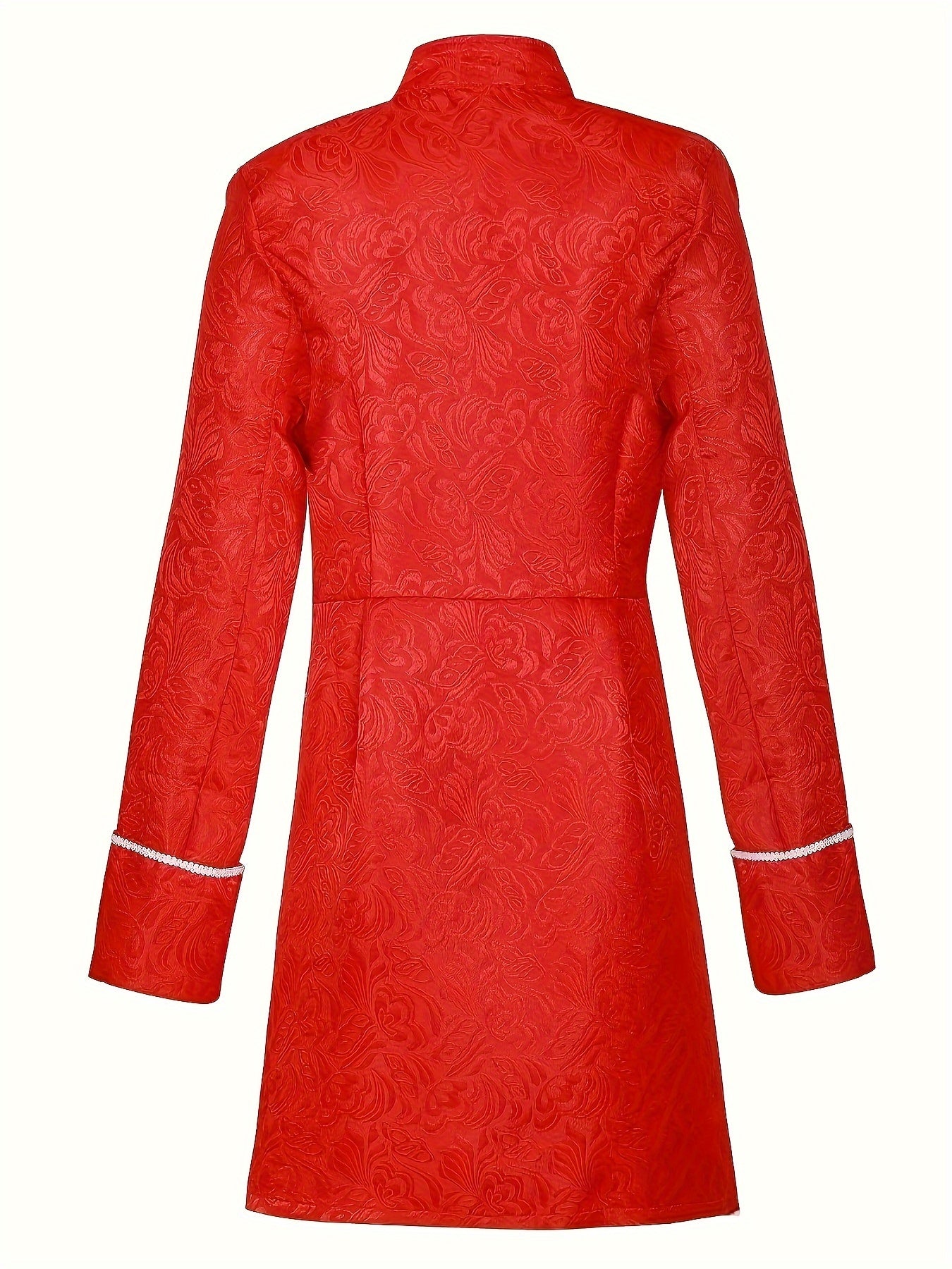 VICNAT Royal Vintage Steampunk Tailcoat Jacket - Medieval Gothic Frock Coat with Floral Jacquard Design, Button Front, Long Sleeves, Decorative Pockets for Halloween, Costume Parties, Themed Events, Cosplay Jacket Cape Collar Design Goth Accessories - veyora