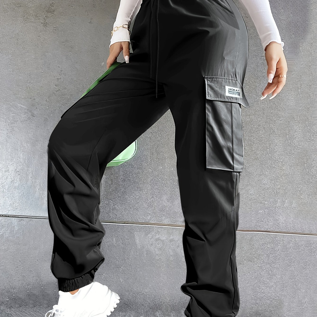 Women'S Lightweight Breathable Solid Color Casual Cargo Pants | Drawstring Waist, Large Pockets, Suitable for Daily Street Wear - veyora