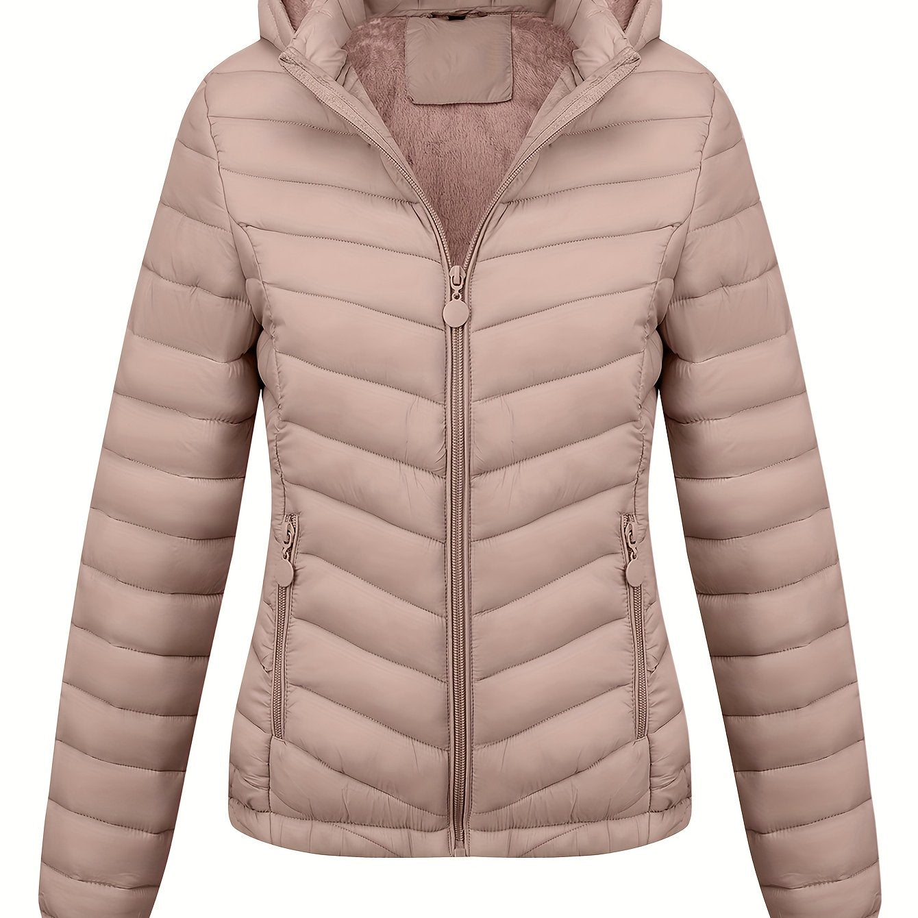 Women's Autumn/Winter Fashion Simple Versatile Lightweight Commuter Hooded Padded Coat with Pockets - veyora