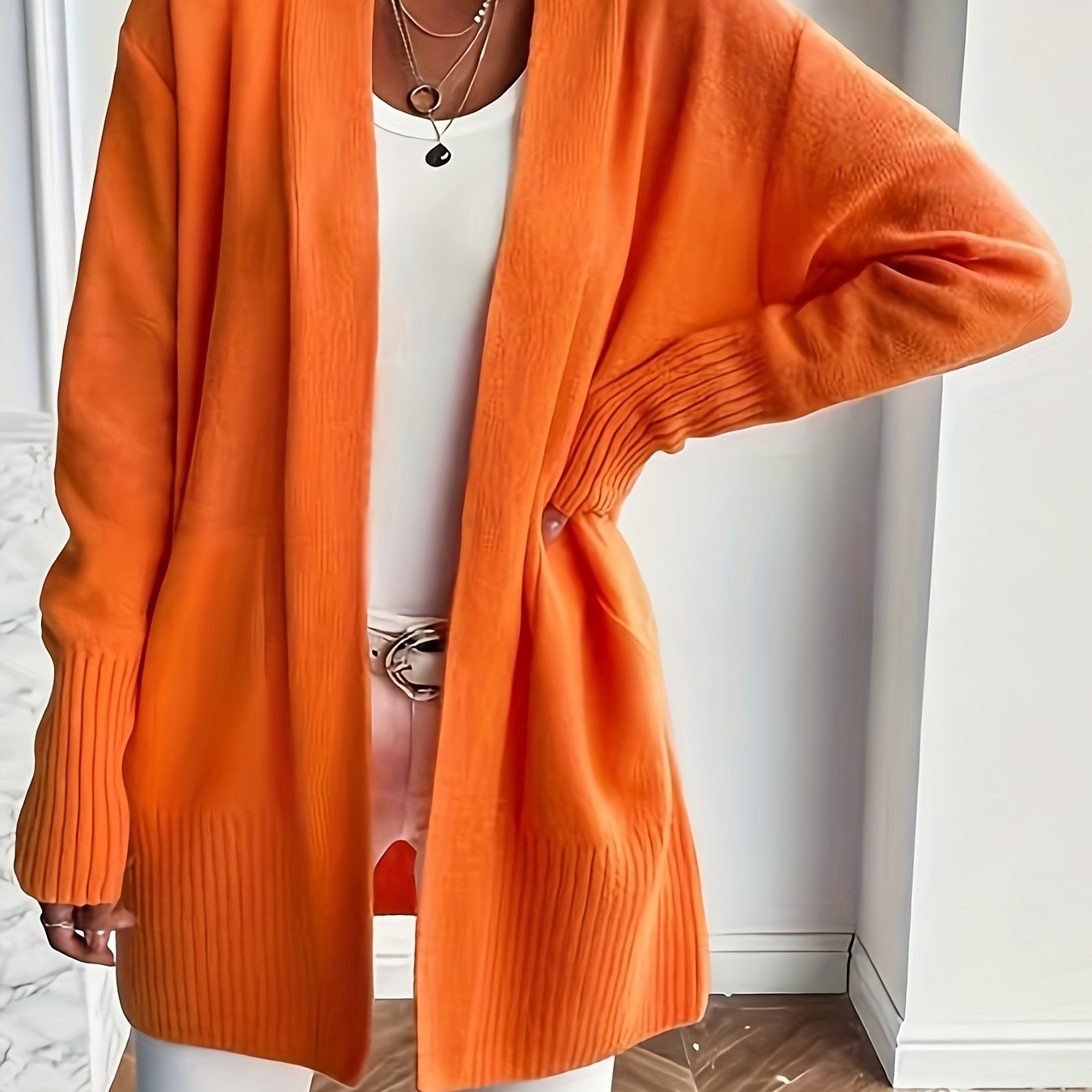 [Cozy Cardigan] Cozy Yellow Women's Knit Cardigan | Long Sleeve, V - Neck, Loose Fit, Fall & Winter Stylish Pullover, Autumn Winter Apparel, Vibrant Cardigan, Knit Construction, Cardigan Sweater - veyora