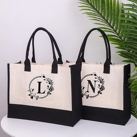 Harper™ - Letter Personalized Tote Bag - veyora