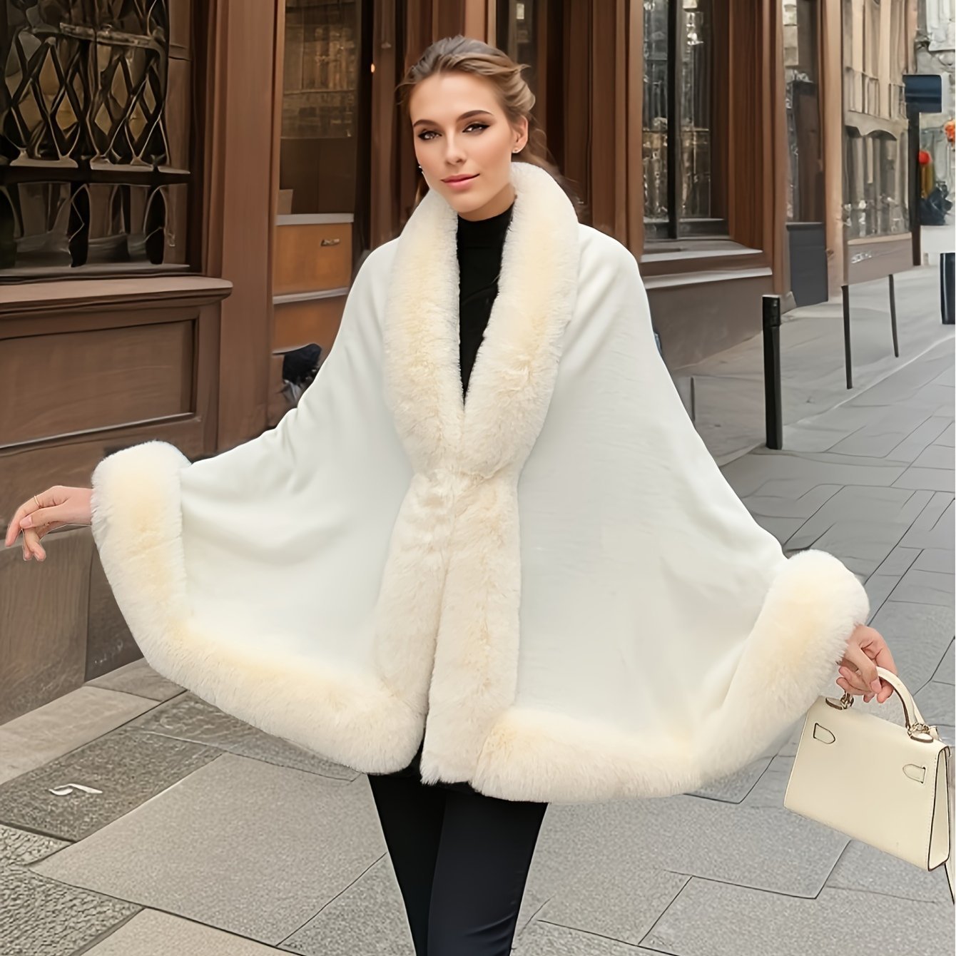 A Luxurious New Style Shawl with Faux Rabbit, Perfect for Pairing with Qipao Dresses, Featuring an Elegant Vintage Cardigan for Women in Autumn And Winter. - veyora