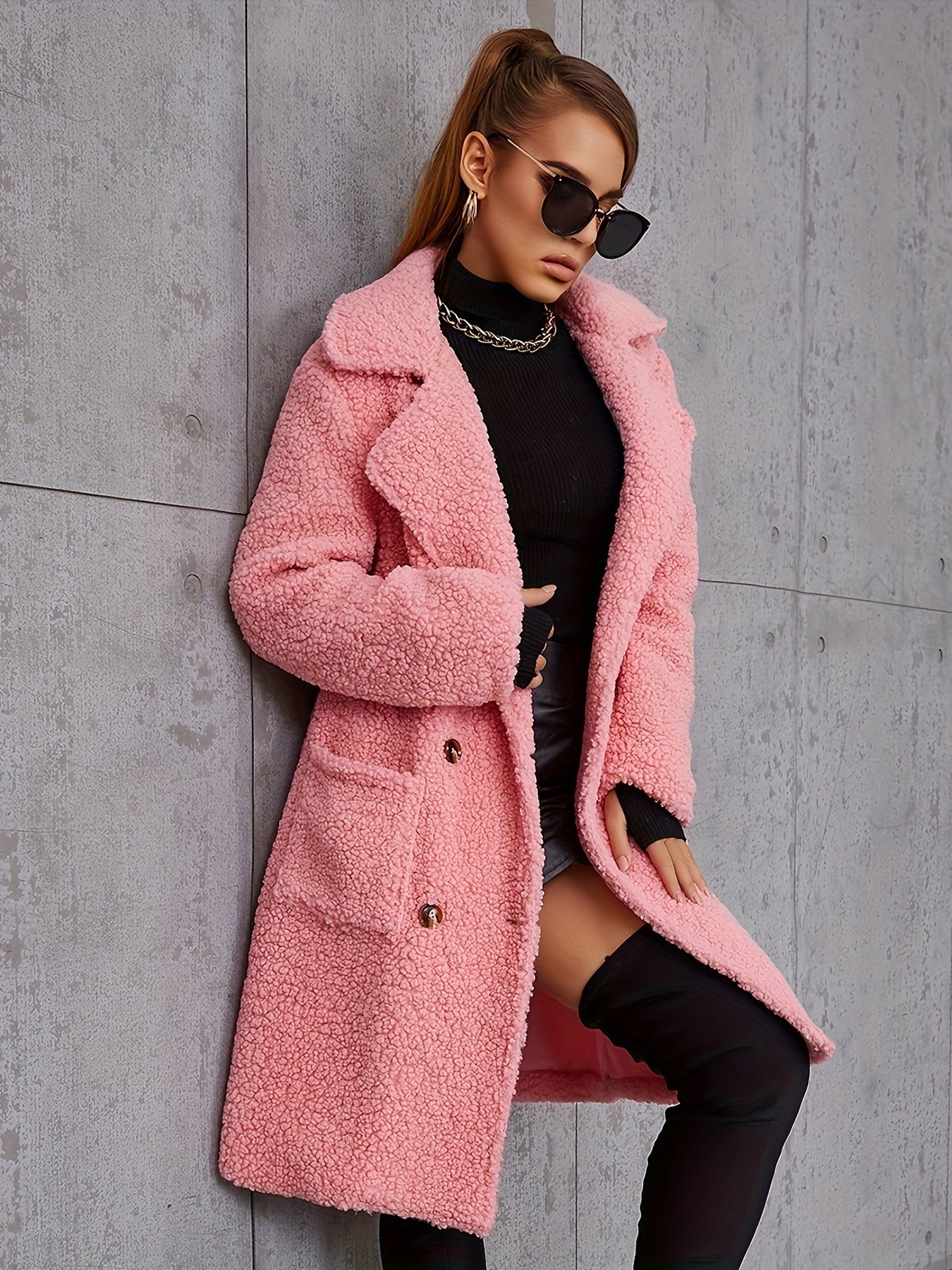 Long Solid Color Coat for Women for Autumn And Winter - veyora