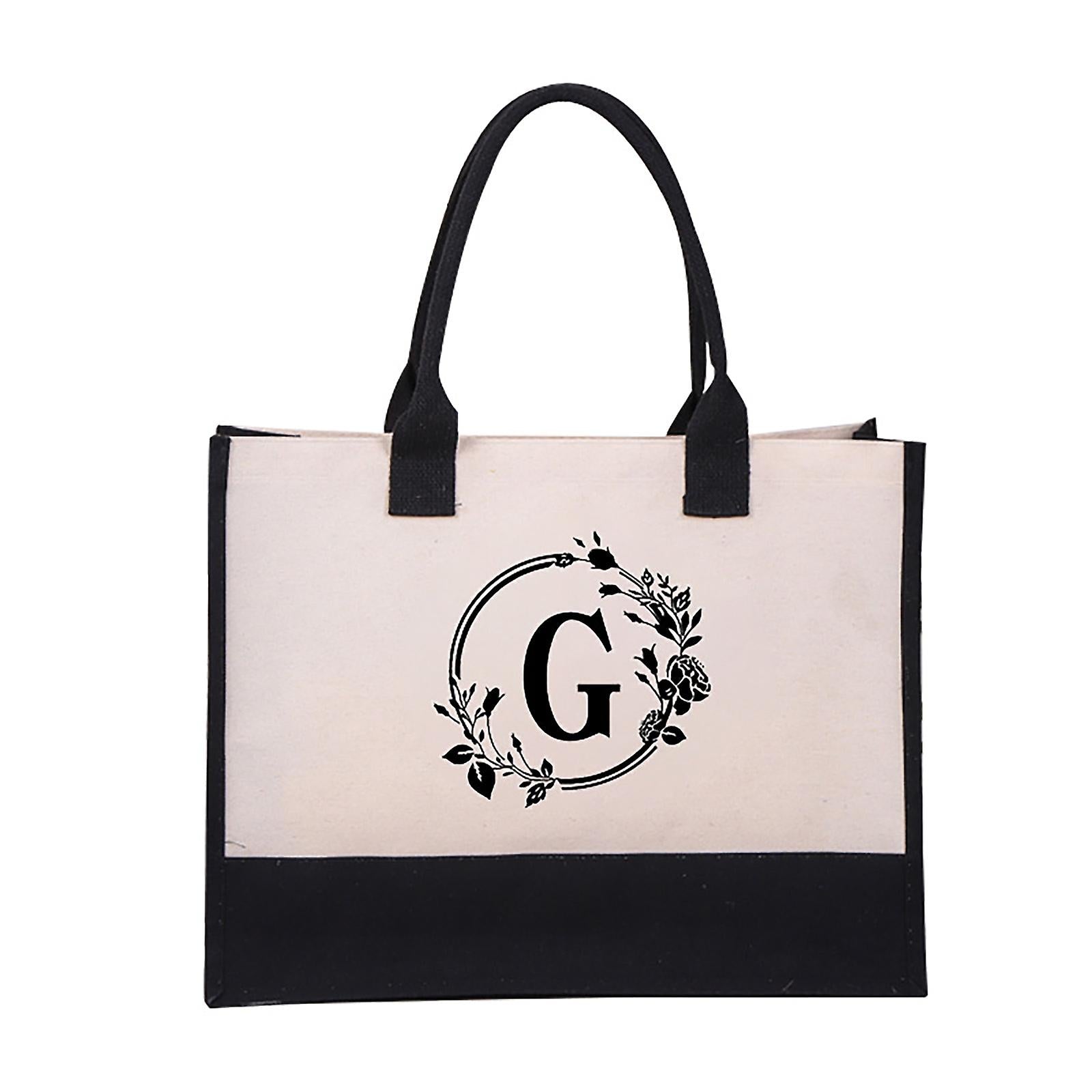 Harper™ - Letter Personalized Tote Bag - veyora