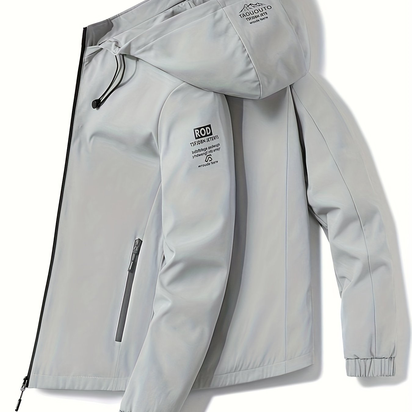 Men'S Lightweight Soft Shell Jacket with a Windproof Hood And Zippered Pockets, Suitable for Outdoor Activities; The Hood Is Detachable - veyora