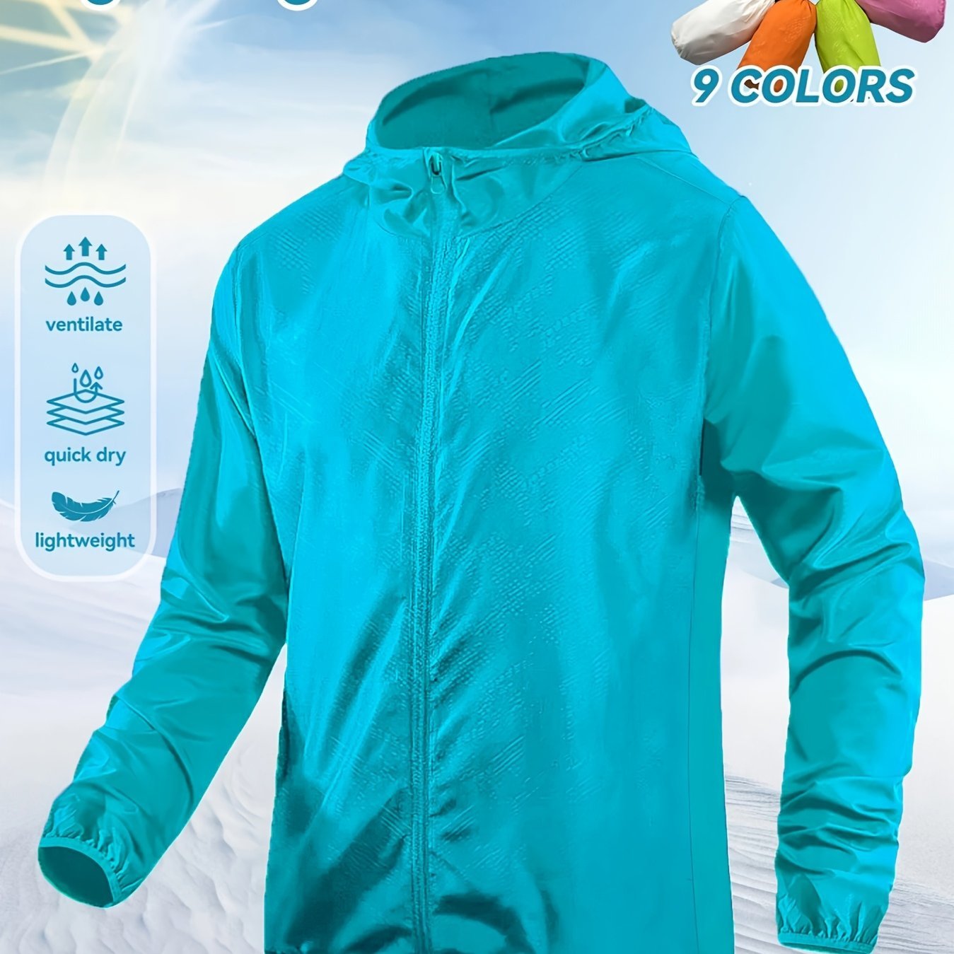 Men's & Women's Lightweight High Quality Hooded Jacket - Quick - Dry Summer Outdoor Sun Shirt with Pockets for Hiking, Climbing, Running, Golf - 9 Color Options, Climbing Apparel | Stylish Functional Wear | Breathable Fabric, Hiking Accessories - veyora