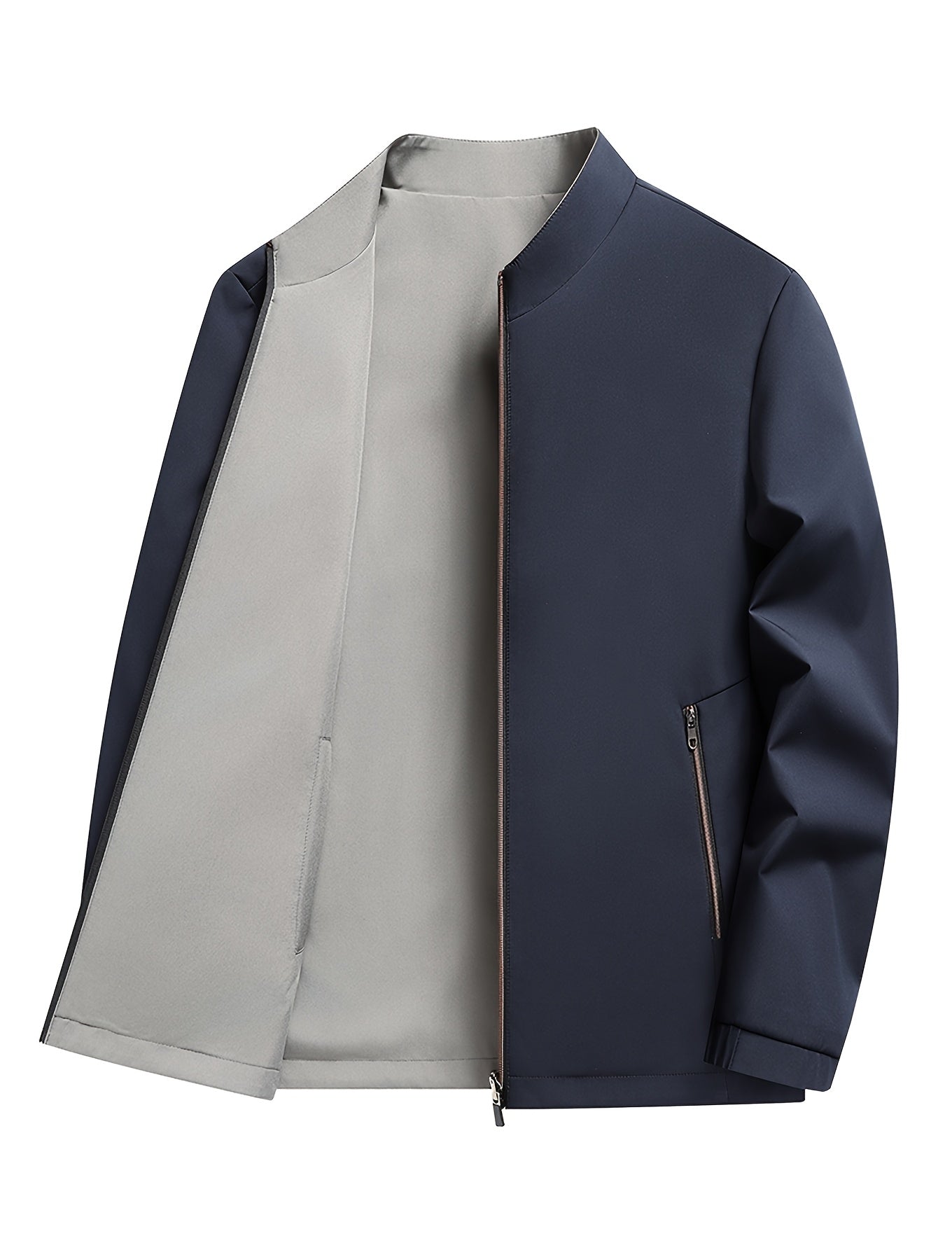 Spring Reversible Stand - up Collar Jacket, Sporty Casual, Wearable on Both Sides - veyora