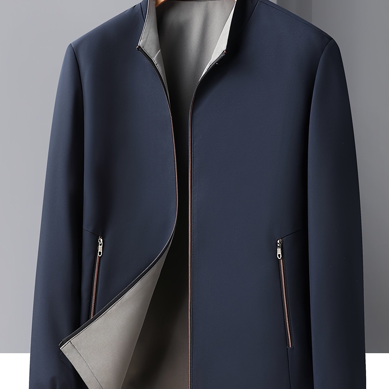 Spring Reversible Stand - up Collar Jacket, Sporty Casual, Wearable on Both Sides - veyora