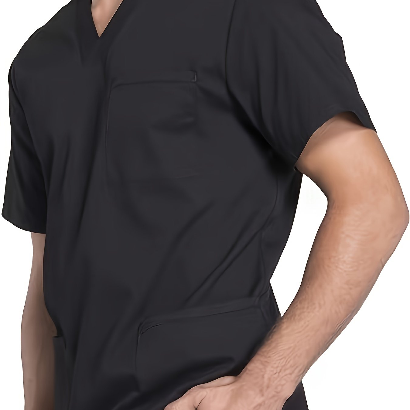 Men'S Summer V - Neck Practical Work Top with Multiple Pockets - veyora