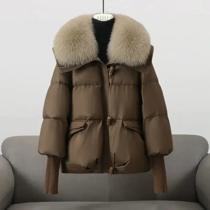 Winter Coat with Luxurious Fur Collar