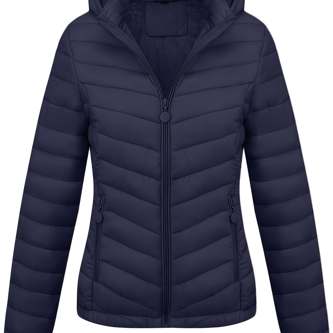Women's Autumn/Winter Fashion Simple Versatile Lightweight Commuter Hooded Padded Coat with Pockets - veyora
