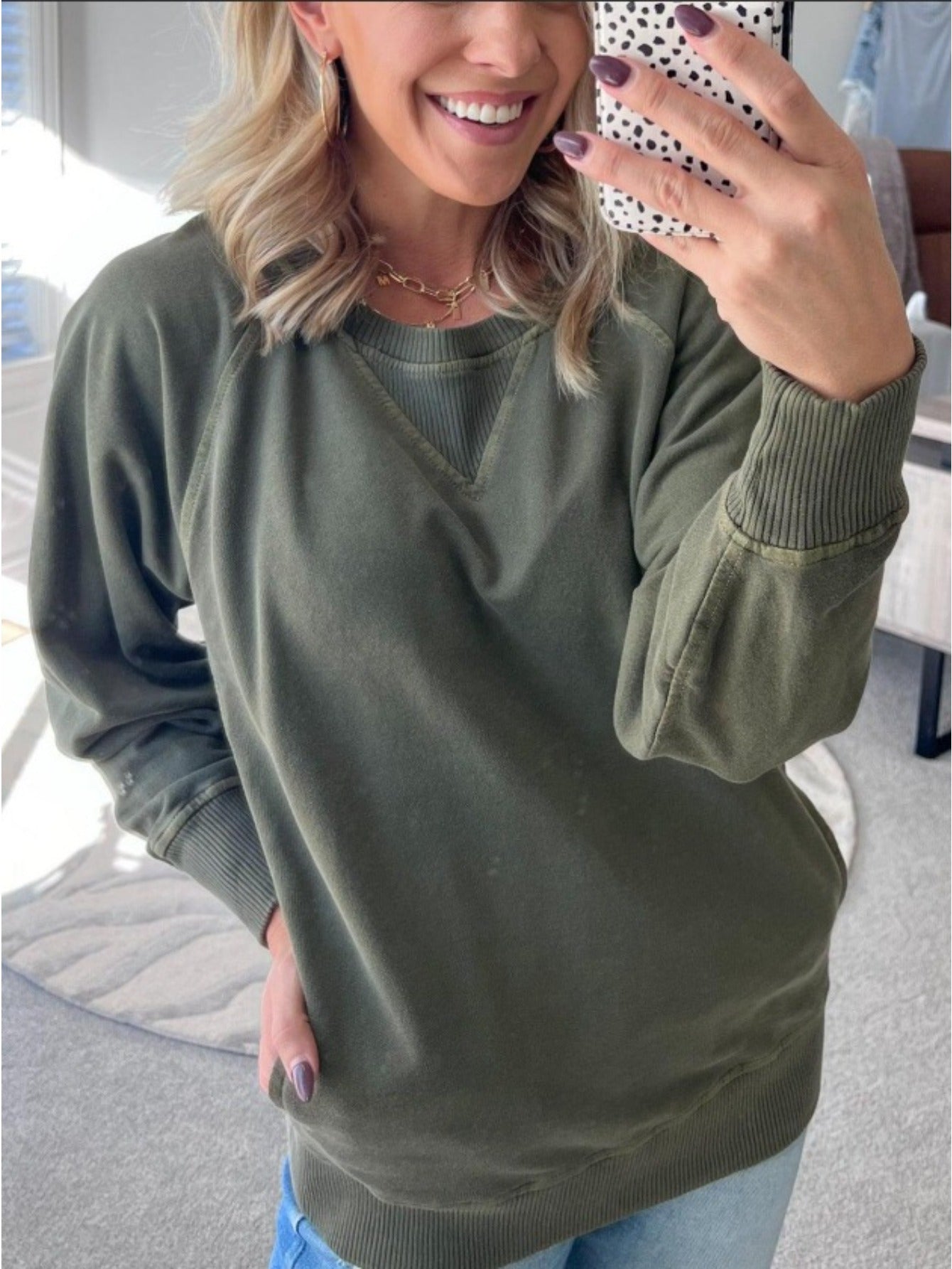 Women's Fall Winter Hoodie Ribbed Pullover Long Sleeve Loose Top with Pockets - veyora