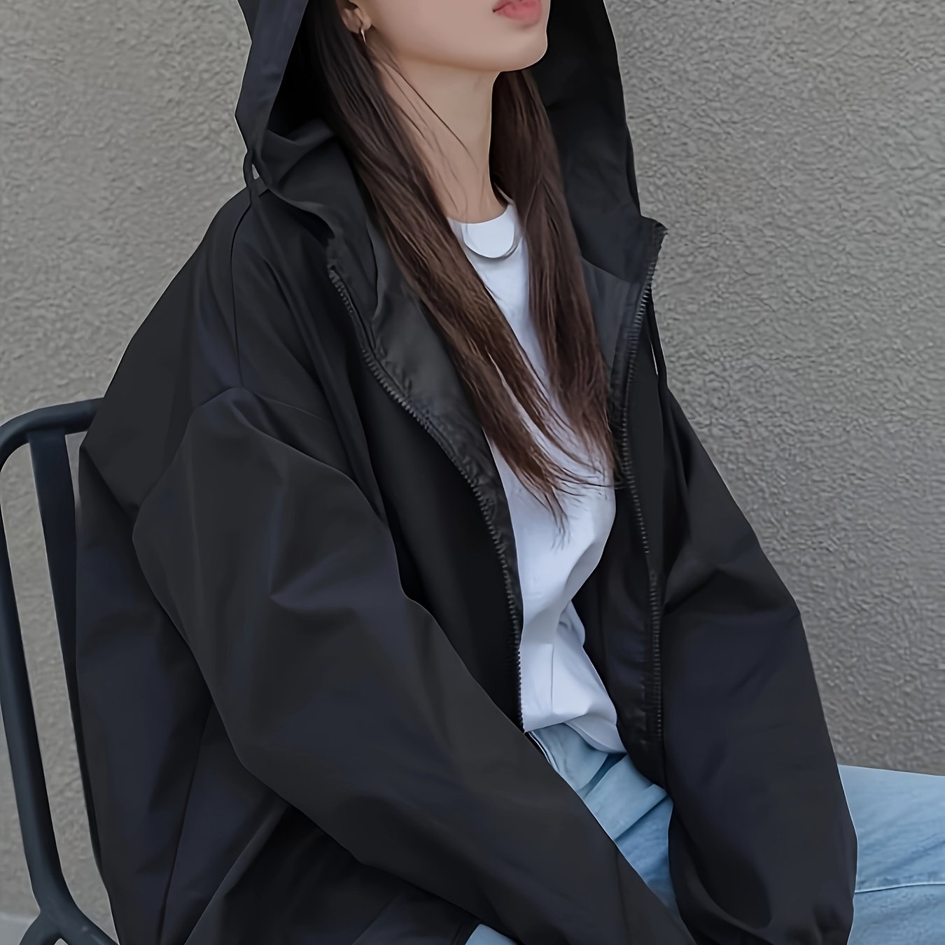 Simple Fashion Versatile Zip - Up Hooded Casual Jacket - veyora