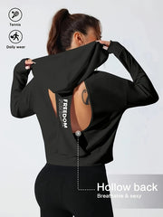 American - style Versatile Sporty Hooded Long - sleeve Top - veyora