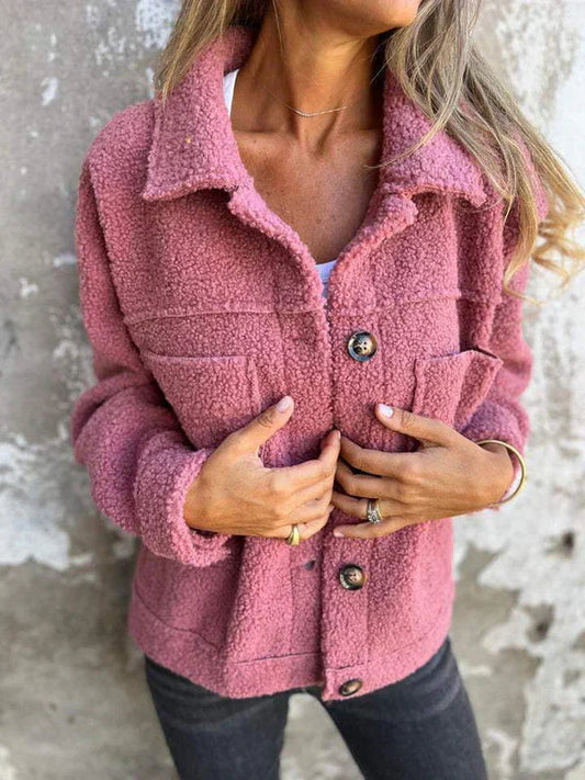 Stylish Short Wool Jacket with Lapels