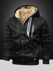 Men's Winter - Lined Thick Warm Hoodie Jacket, Athletic Zip - Up Sweatshirt with Pockets - veyora