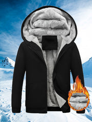 Color Block Fleece Hooded Jacket - Winter Warm Zipper Casual Hoodie - Women's Clothing