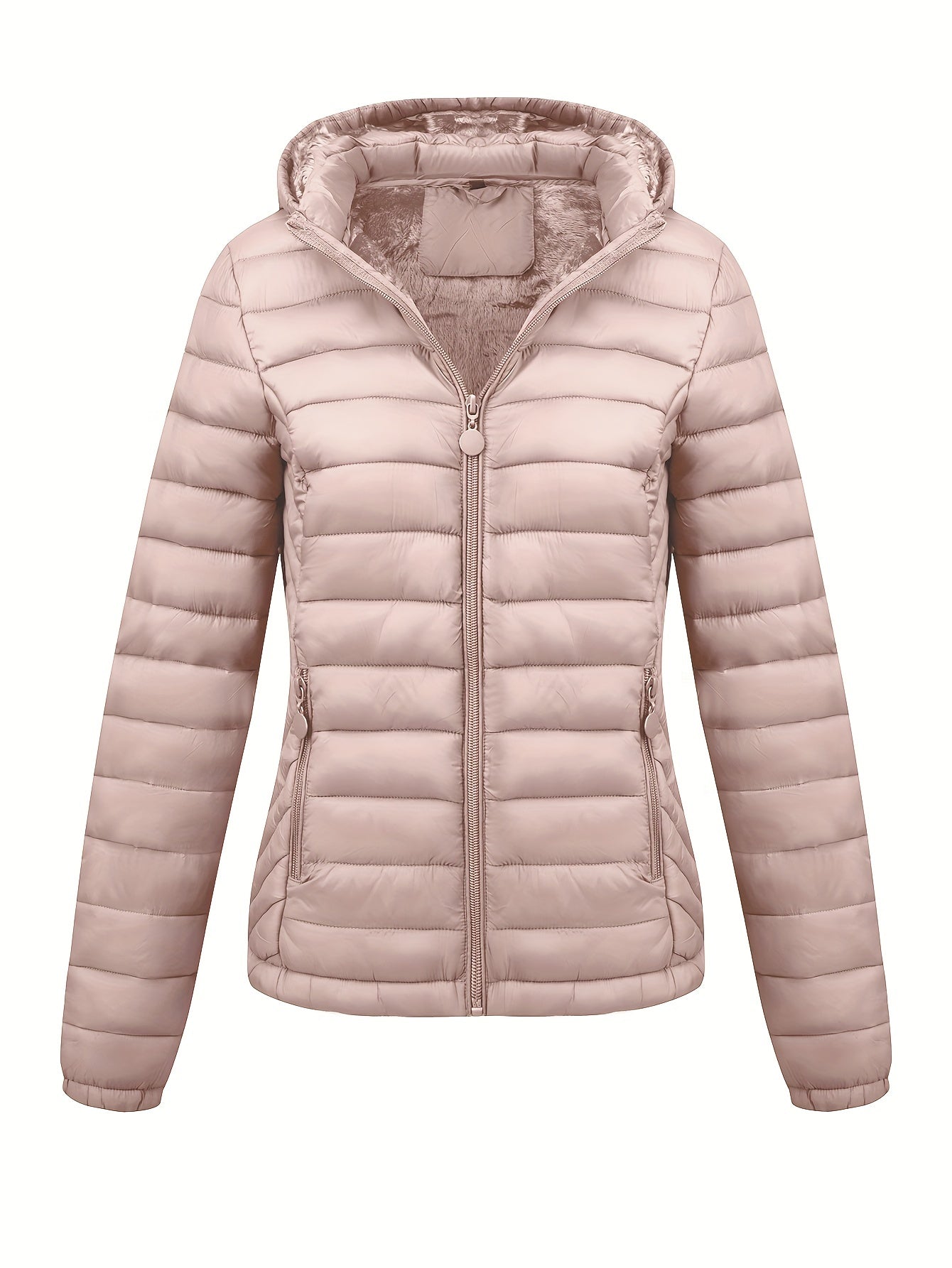 Women's Autumn/Winter Simple Lightweight Hooded Commuter Padded Coat with Pockets - veyora