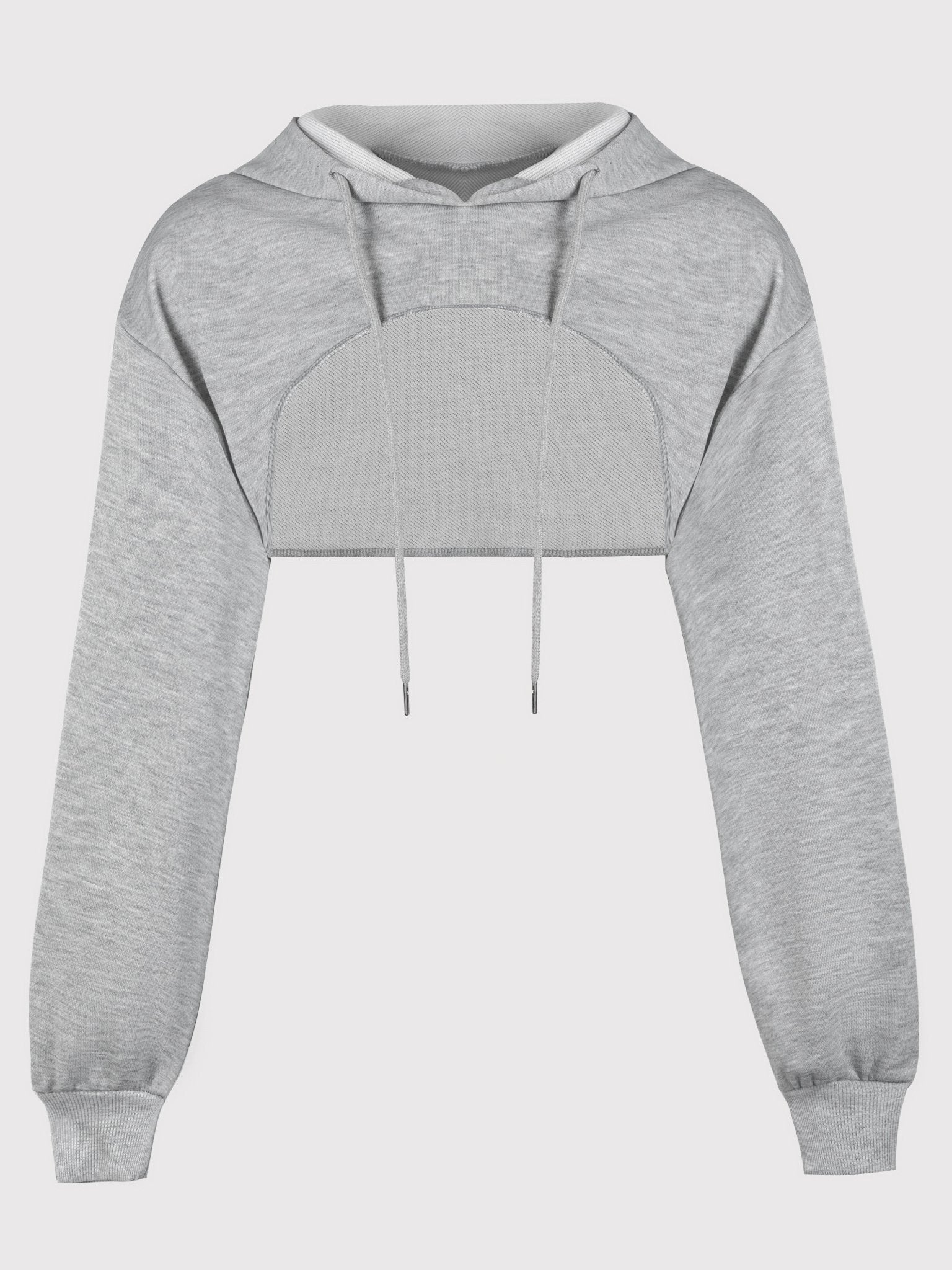 Drawstring Detail Super Short Hoodie - veyora